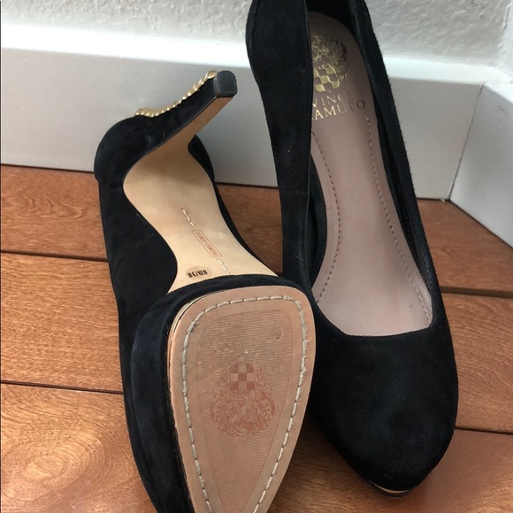 Vince Camuto Black Suede Platform Pumps - Picture 4 of 7